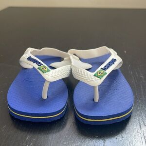 Havaianas Kids Blue and White Flip Flops